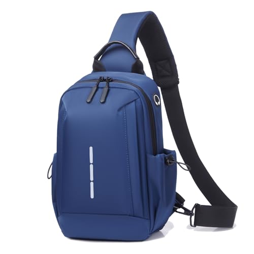 FANDARE Geschäft Brusttasche Herren Schultertasche Sling Bag Umhängetasche Brustbeutel Hängetasche Handgepäck für Reise Arbeiter Freizeit Büro Messenger Bag Crossover Daypacks PolyesterBlau von FANDARE