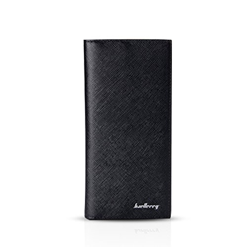 FANDARE Herren Geldbörse lang Bifold Wallet Karten Geldscheine Pack Groß PU, Schwarz A, L, geldbörse von FANDARE