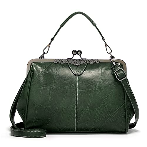 FANDARE Handtaschen Damen Schultertasche Wasserdicht Umhängetasche Handy Bag Frauen PU Leder Schultertasche Crossbody Messenger Bag Shopper Reisen Arbeitstasche Grün von FANDARE