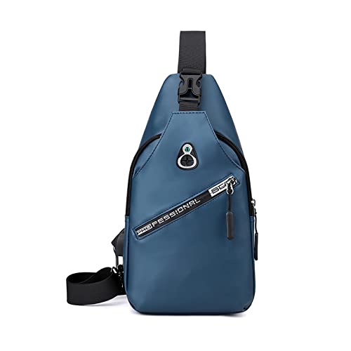 FANDARE Herren Brusttasche Sling Bag Umhängetaschen Schultertasche mit USB-Ladeanschluss Bauchtasche Crossover Rucksack Daypacks für Männer Outdoor Reisen Camping Wanderrucksäcke Crossbody Pack Blau von FANDARE