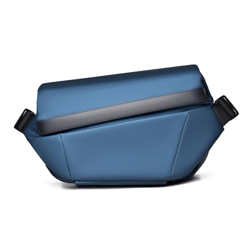 FANDARE Herren Brusttasche Sling Crossbody Bag Manner Umhängetasche Brustbeutel mit Stativgurt Urban Wasserdichtes PU Leder Messenger-Bags Langlebig Schultertaschen für Reise Wandern Bodybag Blau von FANDARE