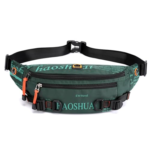 FANDARE Herren Brusttasche Ultraleicht Bauchtasche Sling Crossbody Bag Umhängetasche Bodybag Männertasche Messenger-Bags Schultertasche Arbeitstasche Reisetaschen Handgepäck NylonDunkelgrün von FANDARE