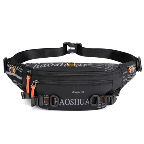 FANDARE Herren Brusttasche Ultraleicht Bauchtasche Sling Crossbody Bag Umhängetasche Bodybag Männertasche Messenger-Bags Schultertasche Arbeitstasche Reisetaschen Handgepäck NylonSchwarz von FANDARE