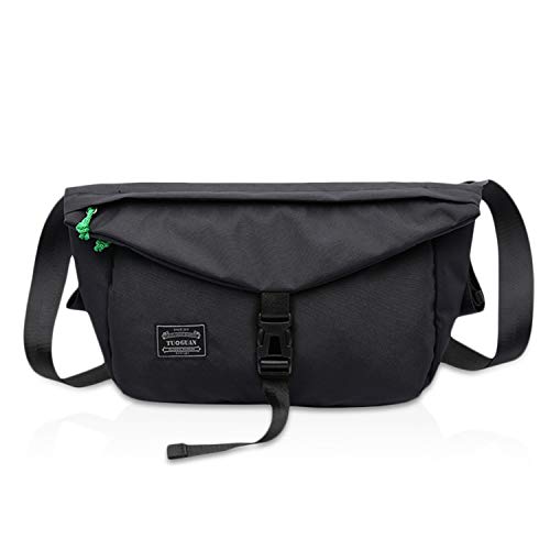 FANDARE Herren Damen Umhängetasche Unisex Commuter Reisen Schultertasche Große Kapazität Messenger Bag Wasserdicht Polyester Schwarz von FANDARE