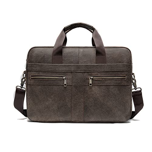 FANDARE Retro Herrentasche Leder Aktentasche Umhängetasche Schultertasche Lehrertasche Laptoptasche für 12.9 Zoll Notebook Kuriertasche Crossbody Messenger Bag für Schule Freizeit Reise Business von FANDARE