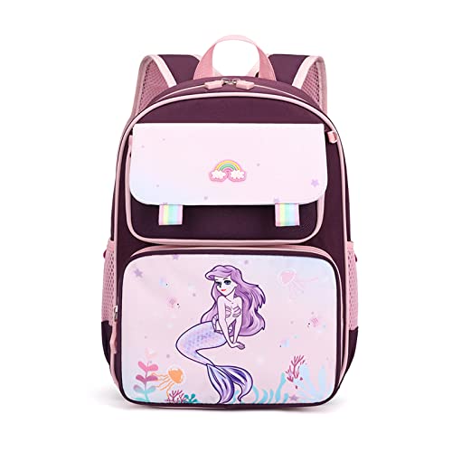 FANDARE Karikatur Kinderrucksack Schulranzen Schultaschen Jungen Mädchen Schulrucksack Jugendliche Schultasche für 1-2 Klasse Kind Schüler Reise Kindergartentasche Rucksack Dunkelviolett von FANDARE