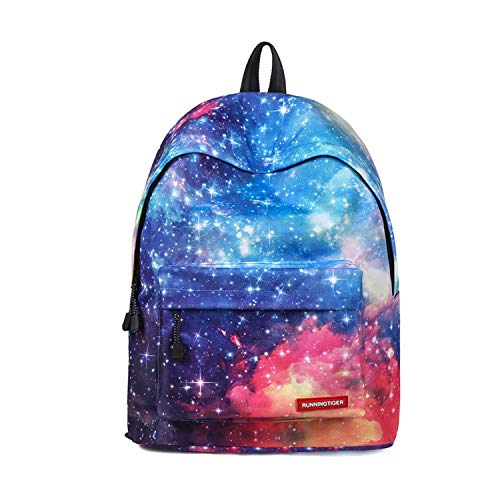 FANDARE Kinderrucksack Schulranzen Schulrucksack Galaxy Schultasche Junge Mädchen Rucksäcke Schulranzen Teenager Tagesrucksack Reise Daypack Wasserdicht Polyester Blau von FANDARE