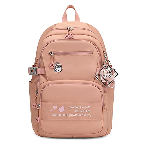 FANDARE Kinderrucksack Schulranzen Schultaschen Jungen Mädchen Schulrucksack Kinder Schultasche Rucksack Damen Klein für Schüler Outdoor Reise Daypacks Rucksack Dauerhaft Nylon Rosa von FANDARE