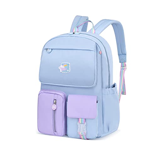 FANDARE Kinderrucksack Schulranzen Schultaschen Jungen Mädchen Schulrucksack Kinder Schultasche für 1-3Klasse Schüler Outdoor Reise Daypacks Kindergartentasche Rucksack Nylon Blau Violett S von FANDARE