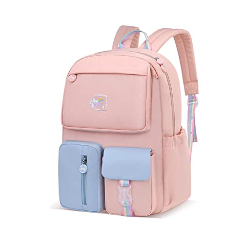 FANDARE Kinderrucksack Schulranzen Schultaschen Jungen Mädchen Schulrucksack Kinder Schultasche für 1-3Klasse Schüler Outdoor Reise Daypacks Kindergartentasche Rucksack Nylon Rosa Blau S von FANDARE