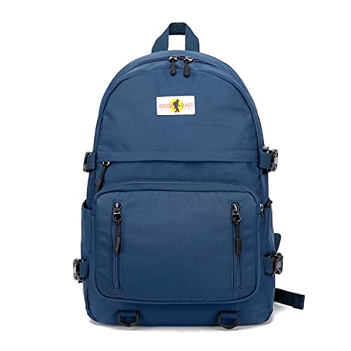 FANDARE Lässig Rucksack Schulrucksack Damen Herren Daypacks mit 15.6 Zoll Laptopfach Tagesrucksack Schulranzen Junge Mädchen Schultaschen für Universität Reisen Freizeit Arbeit Nylon Dunkelblau von FANDARE