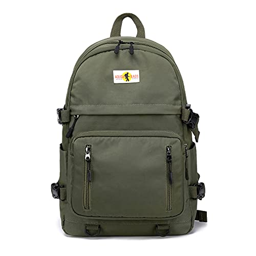 FANDARE Lässig Rucksack Schulrucksack Damen Herren Daypacks mit 15.6 Zoll Laptopfach Tagesrucksack Schulranzen Junge Mädchen Schultaschen für Universität Reisen Freizeit Arbeit Nylon Grün von FANDARE