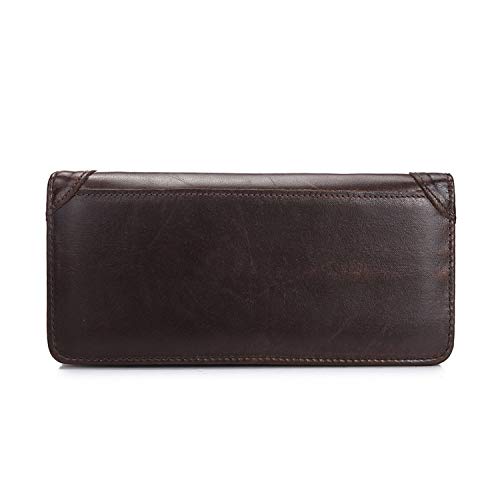 FANDARE Lange Geldbörsen Herren-Clutches Unterarmtasche Brieftasche Geldklammer Kreditkartenetui Geldbeutel Portmonee Leder Geldbörse für Party,Reise,Geschäfts Braun von FANDARE