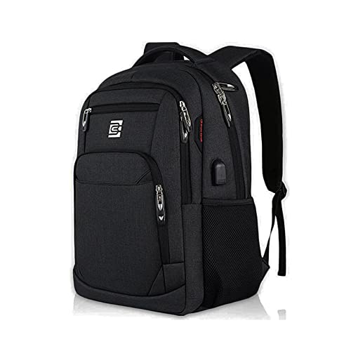 FANDARE Laptop Rucksack Schulrucksack Herren 15.6 Zoll Laptop-Tasche mit USB Business Rucksäcke Reise Schulranzen Schultasche Daypack Wasserdicht Polyester Schwarz von FANDARE