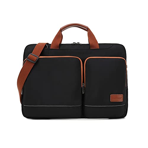 FANDARE Laptoptasche 15,6 Zoll Notebooktasche Laptop Umhängetasche mit Schultergurt Herren Aktentasche Notebooktasche Schultertasche für Uni Arbeit Business Schule Messenger Bags Schwarz von FANDARE