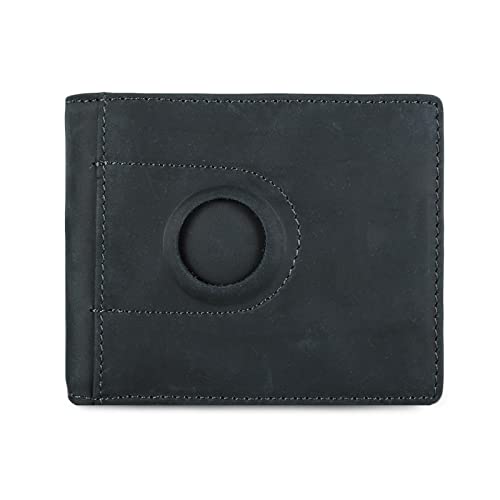 FANDARE Leder Geldbörse Kreditkartenetui Herren Geldbörse Damen RFID Schutz Geldbörse Kurz Brieftasche Männer Portmonee Geldklammer Kreditkartenetui Geldbeutel Reise Wallet Blau von FANDARE