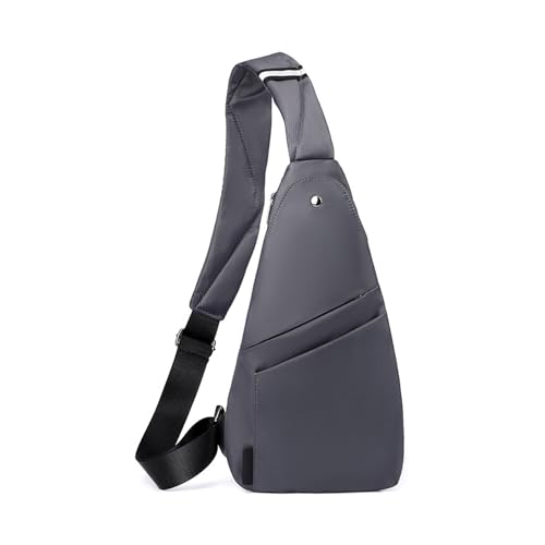 FANDARE Leicht Sport Brustasche Herren Sling Crossbody Bag mit Reflektorstreifen Umhängetasche Damen Messenger Bags Schultertaschen für Reise Schule Wandern Bodybag Grau von FANDARE