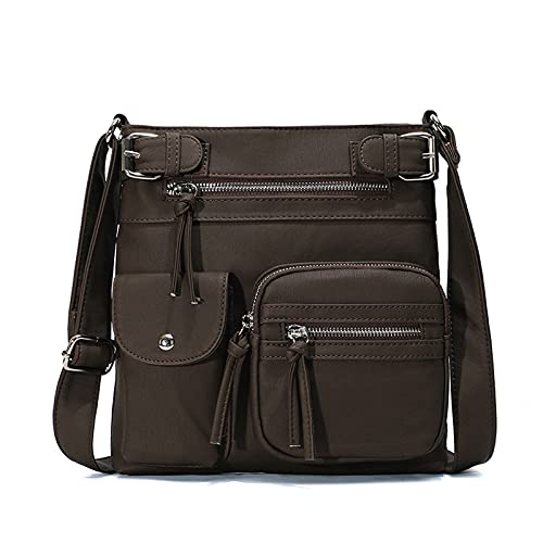 FANDARE Leichte Schultertasche Umhängetaschen Damen Schulranzen Handtaschen Klein Frauen PU Leder Wasserdicht Freizeit Sports Arbeit Outdoor Reise Messenger-Bags Dunkelbraun FANDARE Leichte Schultertasche Umhängetaschen Damen Schulranzen Handtaschen Klein Frauen PU Leder Wasserdicht Freizeit Sports Arbeit Outdoor Reise Messenger-Bags Dunkelbraun von FANDARE