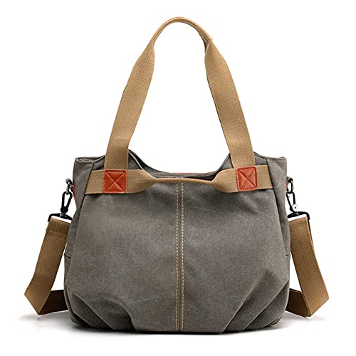 FANDARE Leinwand Handtaschen Schultertasche Damen Umhängetasche Vintage Frauen Arbeitstasche für Shopper Reisen Crossbody Messenger Bag Grün C von FANDARE