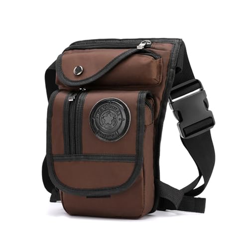 FANDARE Militär Beintasche Bauchtasche für Herren Damen Multifunktionale Hüfttasche Brusttasche Gürteltasche Sling Bag Umhängetaschen Schultertasche für Wandern Reisen Crossover Daypacks Braun von FANDARE