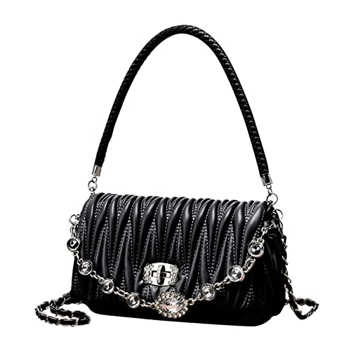 FANDARE Mode Damen Handtasche Henkeltaschen Wasserdicht Schultertasche Umhängetaschen PU-Leder Tote Beutel Achseltasche für Reisen Einkaufen Arbeiten Schwarz von FANDARE