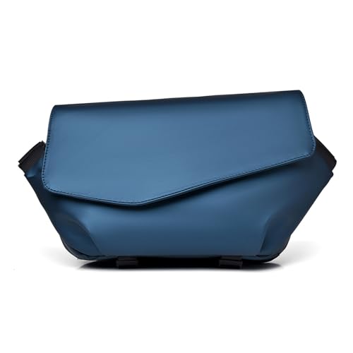 FANDARE Mode Herren Brusttasche Damen Umhängetasche mit Gepäckgurt Sling Crossbody Bag Manner Brustbeutel Wasserdichtes PU Leder Messenger-Bags Schultertaschen für Reise Schule Wandern Bodybag Blau von FANDARE