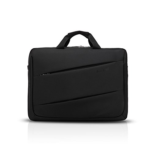 FANDARE Mode Laptoptasche Umhängetasche für 15.7 zoll Laptop Handtasche Herren Damen Business Schultertasche Messenger Tasche für Studenten Outdoor Reisen Große Kapazität Wasserdicht Polyester Schwarz von FANDARE