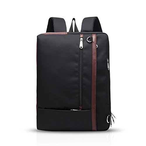 FANDARE 3 In 1 Rucksack - 15.6 Zoll Laptop Tasche, Crossbody Handtasche, Schultertasche für Geschäft und Reise - Wasserdicht für Damen und Herren - Polyester Schwarz von FANDARE
