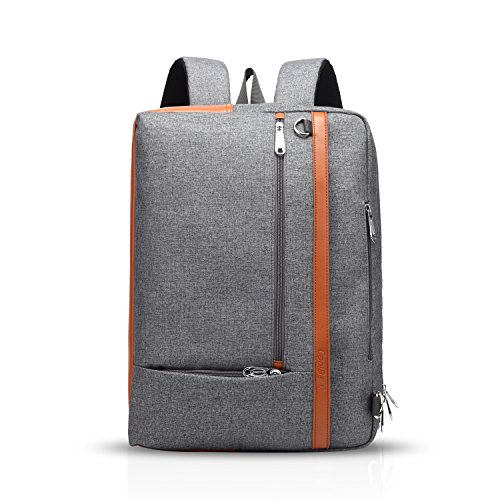 FANDARE 3 In 1 Rucksack - 15.6 Zoll Laptop Tasche, Crossbody Handtasche, Schultertasche für Geschäft und Reise - Wasserdicht für Damen und Herren - Polyester Grau von FANDARE