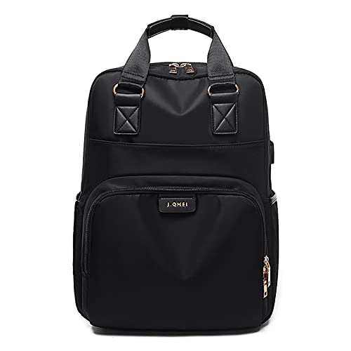 FANDARE Mode Rucksack Schulranzen Schulrucksack mit USB Teenager Mädchen Junge Schultaschen für 15.6 Zoll Laptop für Universität Reisen Freizeit Arbeit Casual Daypacks Wasserdichtes Schwarz von FANDARE