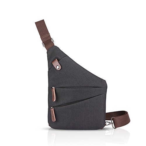 FANDARE Neu Brusttasche Segmentiert Schultertasche Herren Damen Sling Bag Crossover Rucksack Umhängetasche Sporttasche für Outdoor Reisen Wandern Abenteuer Sport Crossbody Bag Schwarz von FANDARE