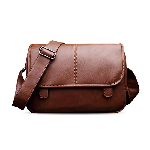 FANDARE Neu Umhängetasche Herren Schultertasche PU Männerhandtasche Laptoptasche Messenger Bag Arbeitstaschen Businesstasche Ordner Arbeit Reise Sport Schulranzen Kuriertasche Collegetasche Gelb von FANDARE