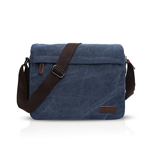 FANDARE New Umhängetasche Herren 9.7-Zoll-Laptop Studenten Reisen Postbote Crossbody Bag Große Kapazität Multi-Tasche Verschleißfest Leinwand Blau B FANDARE New Umhängetasche Herren 9.7-Zoll-Laptop Studenten Reisen Postbote Crossbody Bag Große Kapazität Multi-Tasche Verschleißfest Leinwand Blau B von FANDARE