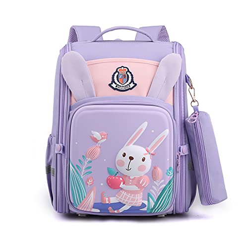 FANDARE Niedlich Kinderrucksack Schulranzen Reflektierend Schultaschen Jungen Mädchen Schulrucksack Jugendliche Schultasche für 1-6 Klasse Kind Reise Kindergartentasche Rucksack mit Federmäppchen von FANDARE