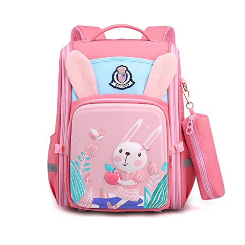 FANDARE Niedlich Kinderrucksack Schulranzen Reflektierend Schultaschen Jungen Mädchen Schulrucksack Jugendliche Schultasche für 1-6 Klasse Kind Reise Kindergartentasche Rucksack mit Federmäppchen von FANDARE