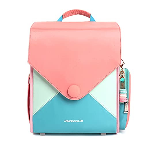 FANDARE Niedlich Kinderrucksack Schulranzen Schultaschen Mädchen Schulrucksack Kinder Schultasche für 1-4 Klasse Schüler Outdoor Reise Kindergartentasche Rucksack Wasserdicht Eva Rosa Grün von FANDARE