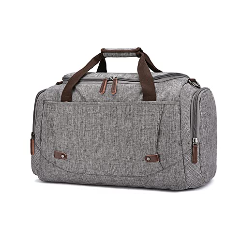 FANDARE Reisetasche Große Sporttasche Segeltuch Schultertasche Tote Handtasche Männer Weekender Tasche Kliniktasche Schwimmtasche Trainingstasche für Frauen Männer Crossbody Bag Grau von FANDARE