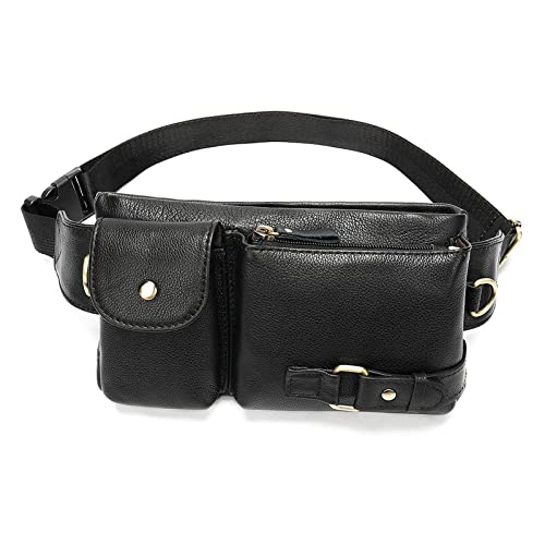 FANDARE Retro Bauchtasche Brusttasche Gürteltasche Hüfttasche Sport Leder Sling Bag Umhängetaschen Herren Schultertasche Wasserresistent Crossover Daypacks für Outdoor Reisen Crossbody Pack Schwarz FANDARE Retro Bauchtasche Brusttasche Gürteltasche Hüfttasche Sport Leder Sling Bag Umhängetaschen Herren Schultertasche Wasserresistent Crossover Daypacks für Outdoor Reisen Crossbody Pack Schwarz von FANDARE