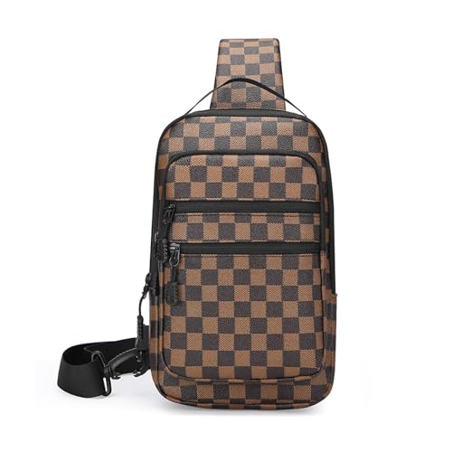 FANDARE Retro Brusttasche Herren Brusttasche Junge Sling Bag Schultertaschen Wasserdichtes Leder Brustbeutel Tragtasche für die Brust Reise Brustgurt-Tasche Brustbag Umhängetasche Braunes Quadrat FANDARE Retro Brusttasche Herren Brusttasche Junge Sling Bag Schultertaschen Wasserdichtes Leder Brustbeutel Tragtasche für die Brust Reise Brustgurt-Tasche Brustbag Umhängetasche Braunes Quadrat von FANDARE