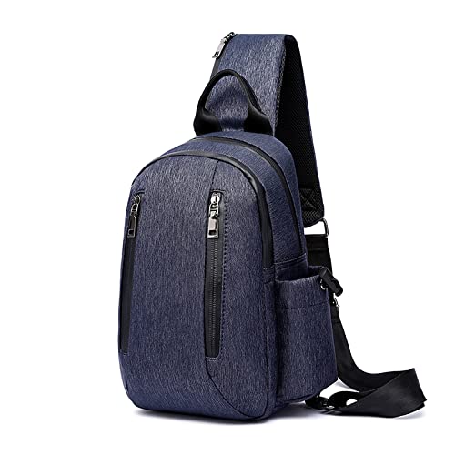 FANDARE Retro Brusttasche Sling Bag Sling Rucksack Schultertasche Crossbody Bag Business Umhängetasche Sporttasche Herren Reisen Wandern Wasserdicht Nylon Daypacks Dunkelblau von FANDARE