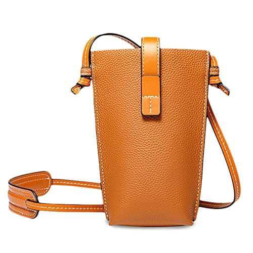 FANDARE Retro Crossbody Tasche Damen Handy Umhängetasche Handtaschen Leder Schultertasche Frauen Handytasche zum Umhängen Schultertasche Portemonnaie Geldbörse Braun von FANDARE