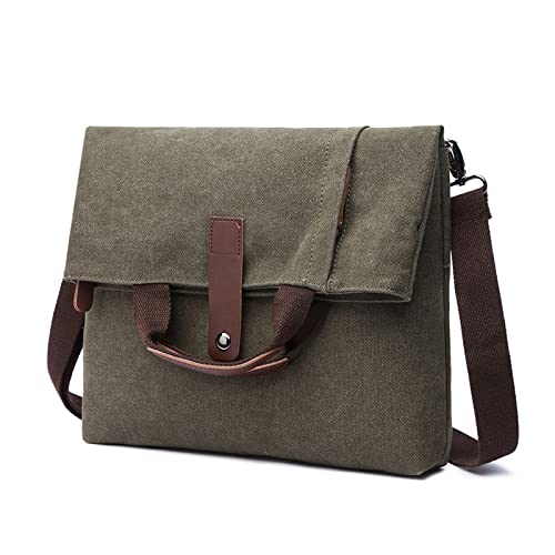 FANDARE Retro Umhängetasche Handtasche Schultertasche Herrentasche Segeltuch Kuriertasche Messenger-Bags Aktentasche für Herren Damen Arbeit Reise Schule Hochschule Arbeit Outdoor Schulranzen Grün von FANDARE