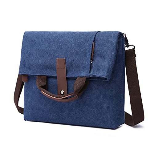 FANDARE Retro Umhängetasche Handtasche Schultertasche Herrentasche Segeltuch Kuriertasche Messenger-Bags Aktentasche für Herren Damen Arbeit Reise Schule Hochschule Arbeit Schulranzen Dunkelblau von FANDARE