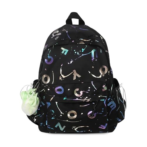 FANDARE Rucksack Damen Schulrucksack Damen Schultaschen Daypack Schultaschen Schulranzen Laptop Rucksack für Mädchen Teenageralter Leichter Rucksack College für Ausflüge Uni Schule Büro Schwarz von FANDARE