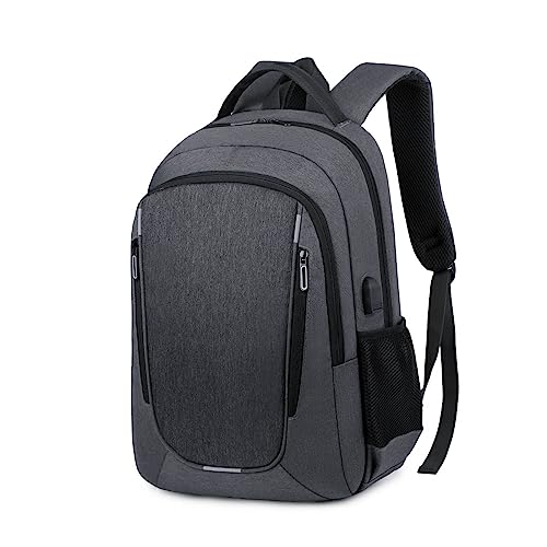 FANDARE Rucksack Herren Laptop-Rucksack Schulrucksack mit USB-Ladeanschluss Geschäft Arbeiten Computer Rucksack Schulranzen für Arbeit Reisen Wandern Lässiger Tagesrucksack Daypacks Hochschule Grau von FANDARE