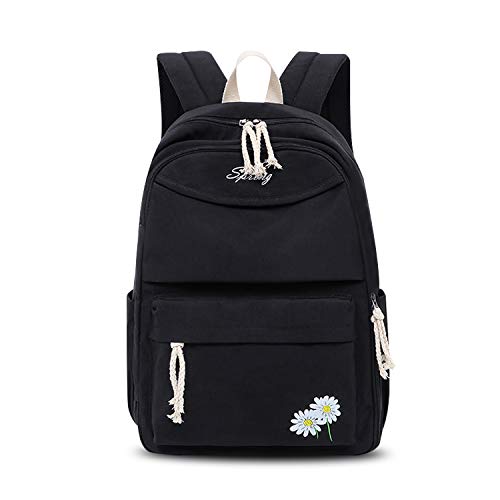 FANDARE Rucksack Schule Schulrucksack Herren Damen Rucksäcke Schultasche Casual Daypacks Junge Mädchen Schulranzen Teenager für Reise Uni Büro Einkaufen Alltag Freizeit Campus Wandern Schwarz von FANDARE