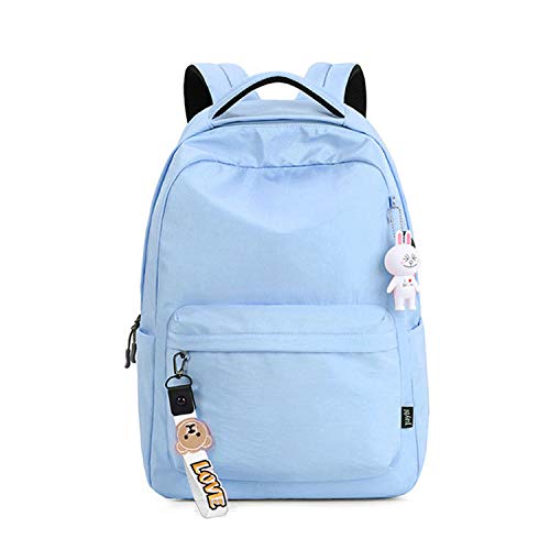 FANDARE Rucksäcke Damen Schulrucksack Mädchen Schultasche mit USB Schulranzen Teenager Reise Tagesrucksack 15.6-Zoll-Laptop Daypacks für Schüler Büro Alltag Freizeit Wasserdicht Polyester Blau von FANDARE