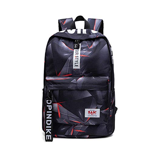 FANDARE Rucksäcke Schulrucksack Schulranzen Mädchen Jungs Schultasche Herren Damen Teenager Tagesrucksack für 15.6-Zoll-Laptop Daypacks für Schüler Reise Büro Alltag Freizeit Polyester Laser Rot von FANDARE