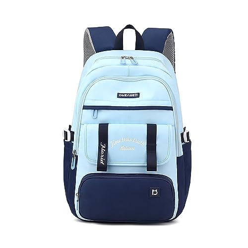 FANDARE Schulranzen Mädchen Schulrucksack Schultasche Kinderrucksack Jungen Handgepäck Rucksack Schulrucksack Mädchen Teenager Hochschule Schultertasche für Outdoor Reisen Schule Daypacks Himmelblau von FANDARE