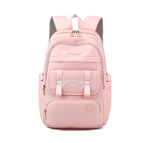 FANDARE Schulranzen Mädchen Schulrucksack Schultasche Kinderrucksack Jungen Handgepäck Rucksack Schulrucksack Mädchen Teenager Hochschule Schultertasche für Outdoor Reisen Schule Daypacks Rosa von FANDARE